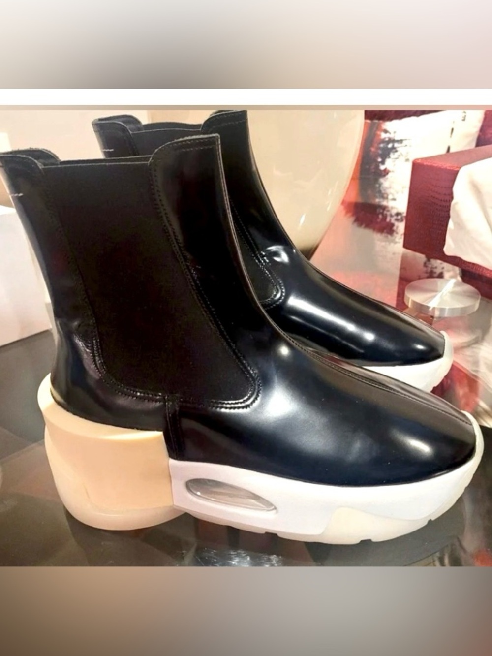 Maison Martin Margiela Black Leather platform Boots size 39